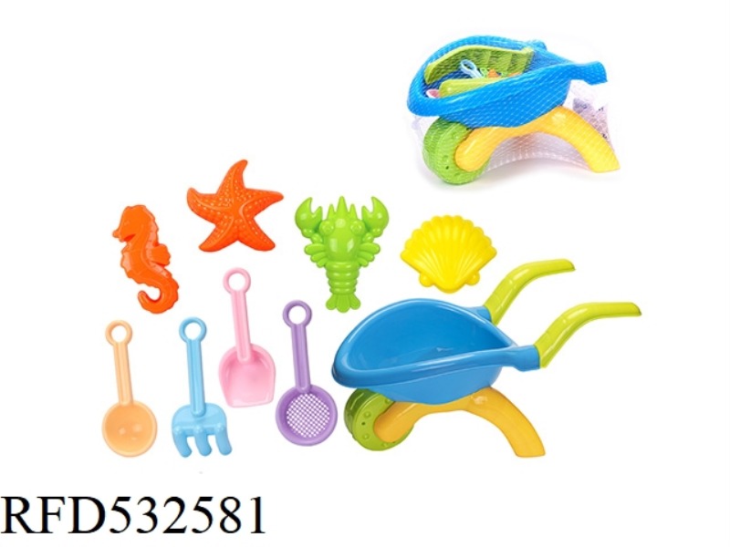 BEACH CART DINOSAUR ANIMAL BEACH BUCKET 9PCS