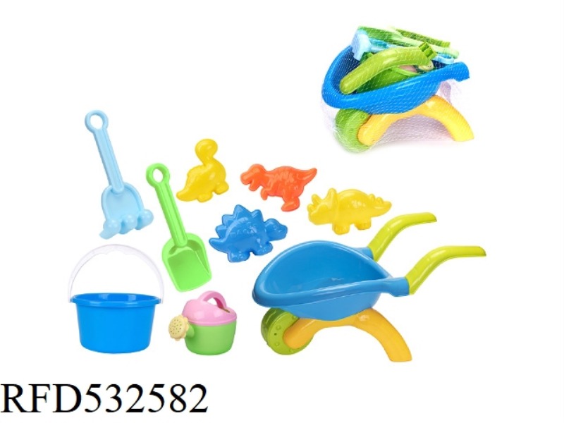 BEACH CART DINOSAUR ANIMAL BEACH BUCKET 9PCS