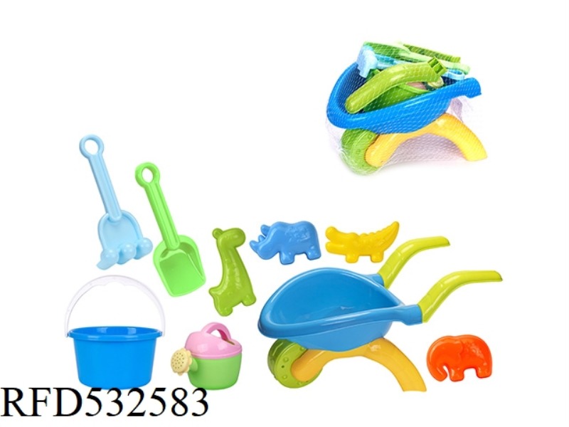 BEACH CART DINOSAUR ANIMAL BEACH BUCKET 9PCS