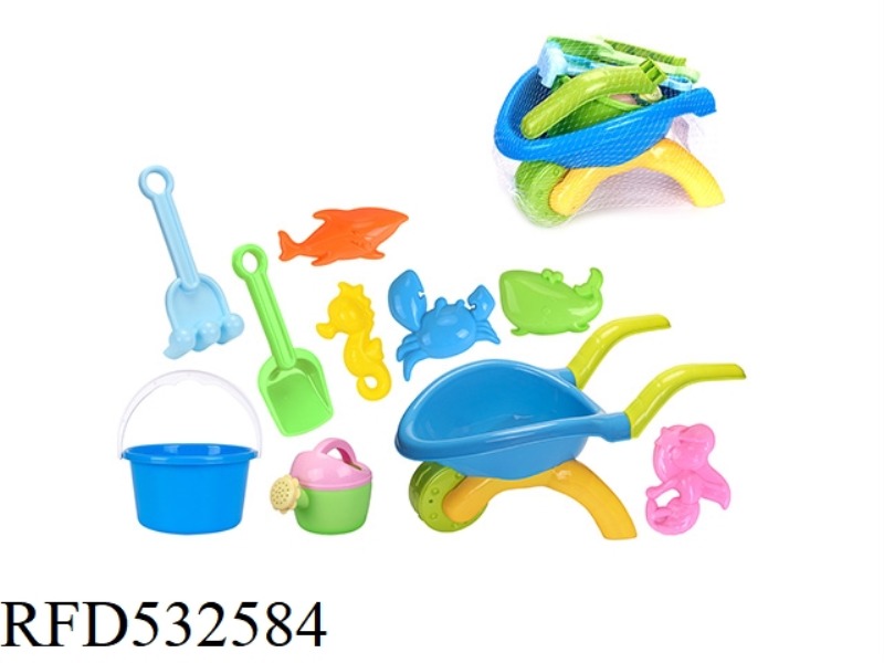 BEACH CART DINOSAUR ANIMAL BEACH BUCKET 9PCS