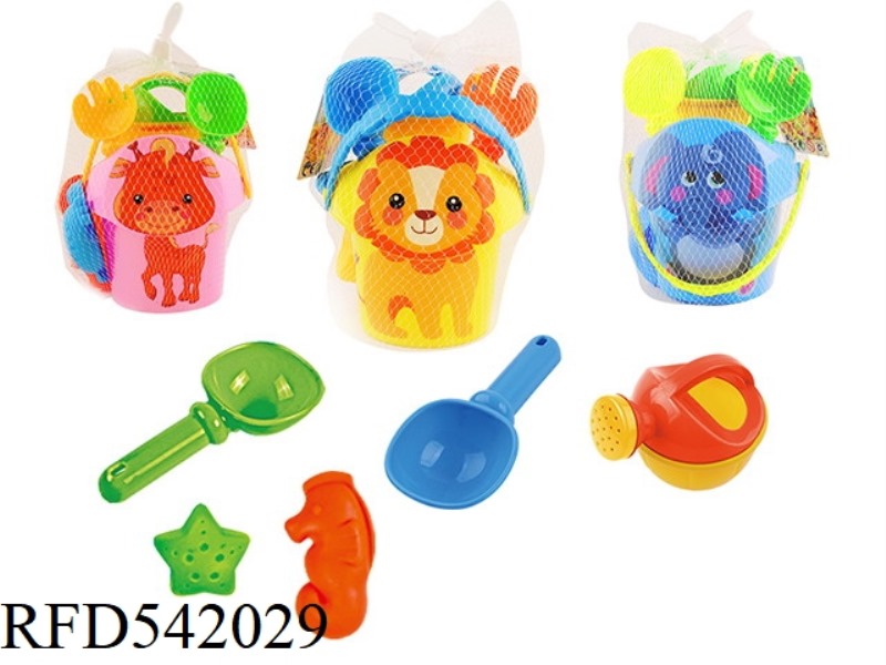 7PCS HOT PRINTING ANIMAL BUCKET + LID SET