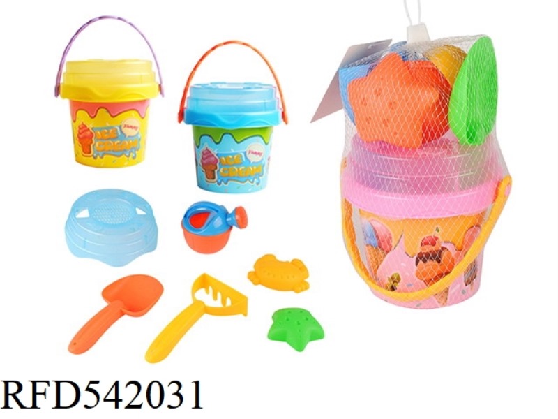 7PCS HOT PRINTING ICE CREAM BUCKET + LID SET