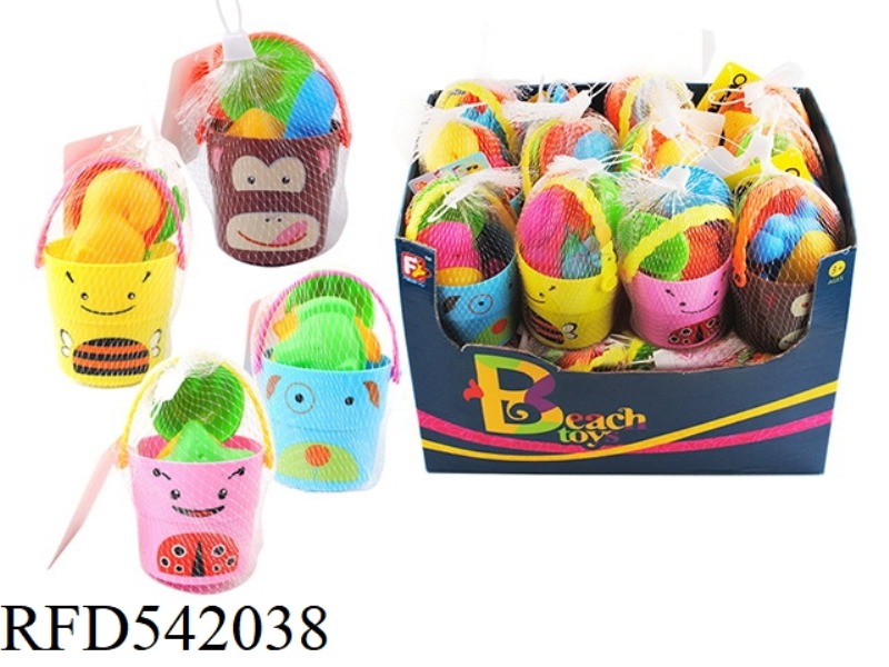 24PCS RED, YELLOW AND BLUE MORPHINE ANIMAL BUCKET COMBINATION