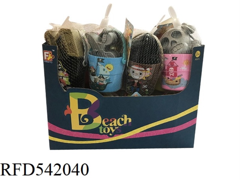 24PCS RED, BLACK AND BLUE COFFEE PIRATE BUCKET COMBINATION