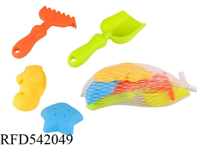 4PCS SOFT GLUE STAR SAND SHOVEL COMBINATION