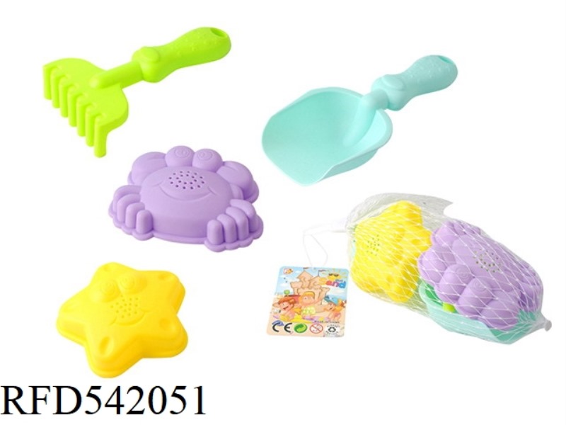 4PCS SOFT GLUE STAR SAND SHOVEL + LEAKAGE SAND MOLD COMBINATION