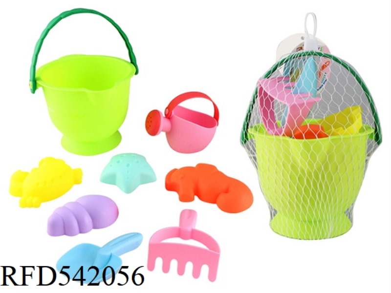 8PCS SOFT RUBBER BUCKET COMBINATION