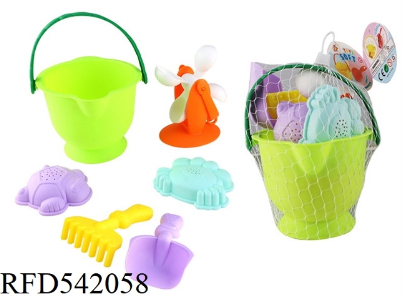 6PCS SOFT RUBBER BUCKET COMBINATION