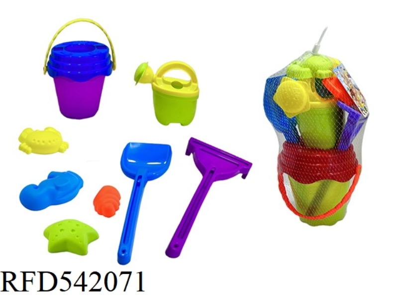 9PCS ETCHED BUCKET WITH COVER ASSEMBLY