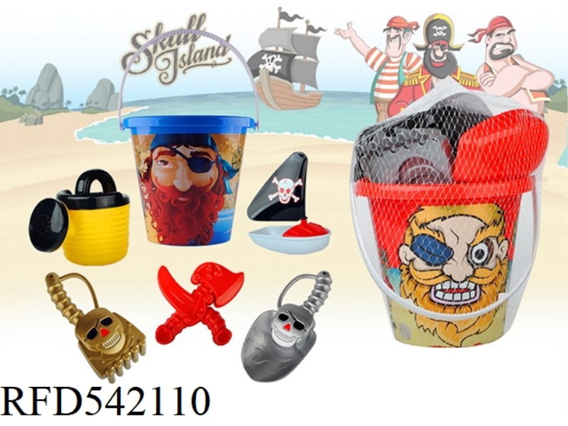 6PCS RED AND BLUE HOT PRINT LASER OLD MAN HEAD PIRATE BUCKET COMBINATION