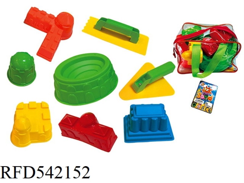8PCS CASTLE SAND MOULD + TOOL COMBINATION