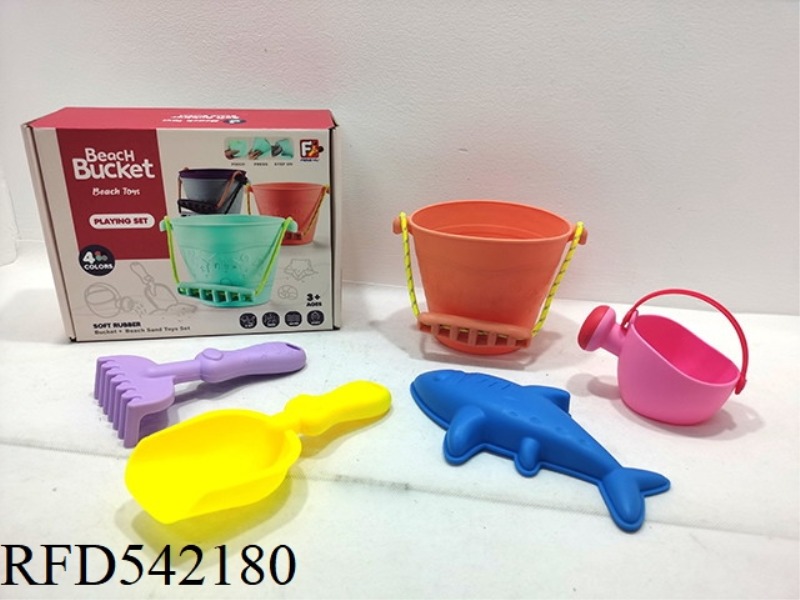 5PCS SOFT RUBBER FOLDING BUCKET COMBINATION