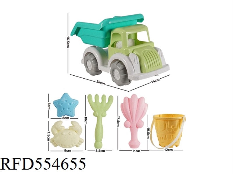 Beach Truck Sand Toy 6pcs Play Set