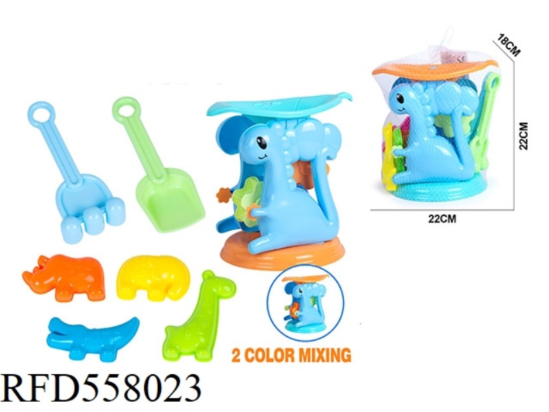 DINOSAUR HOURGLASS BEACH BUCKET ATV 7PCS