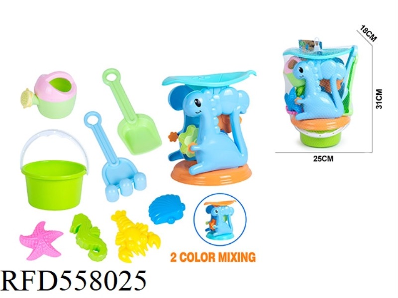 DINOSAUR HOURGLASS BEACH BUCKET ATV 9PCS