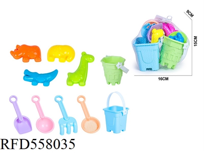 BEACH BUCKET ANIMAL DINOSAUR OCEAN SANDMODEL ATV HOURGLASS 10PCS