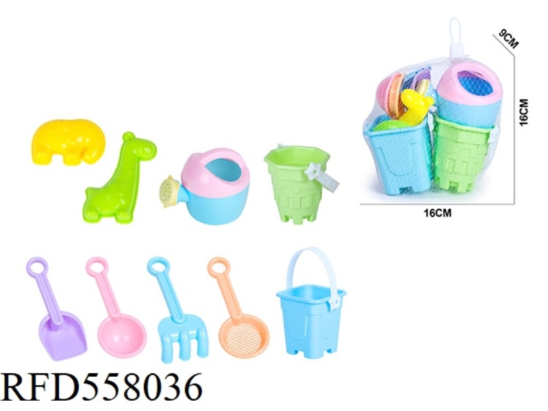 BEACH BUCKET ANIMAL DINOSAUR OCEAN SANDMODEL ATV HOURGLASS 9PCS