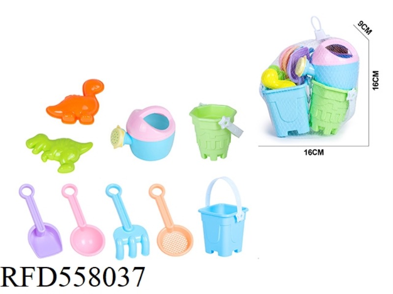 BEACH BUCKET ANIMAL DINOSAUR OCEAN SANDMODEL ATV HOURGLASS 9PCS