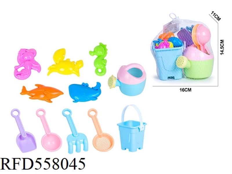 BEACH BUCKET ANIMAL DINOSAUR OCEAN SANDMODEL ATV HOURGLASS 11PCS