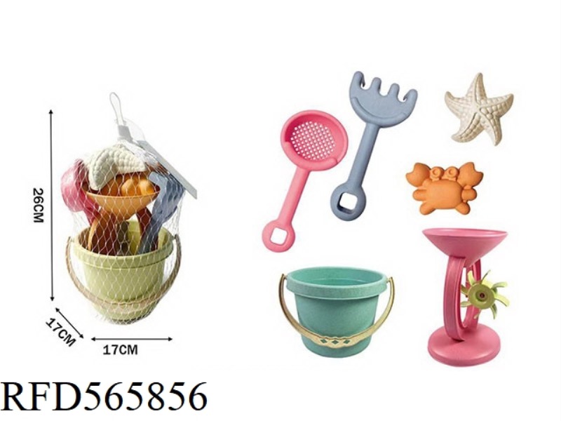 STRAW SAND BUCKET HOURGLASS SET