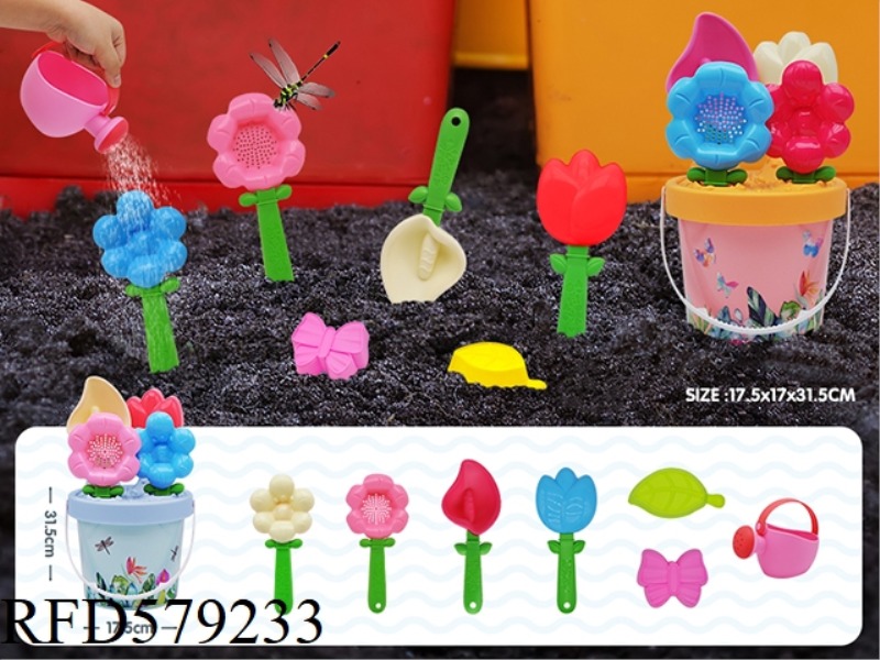 9PCS HEAT TRANSFER SOLID COLOR FLOWER BUCKET COMBINATION