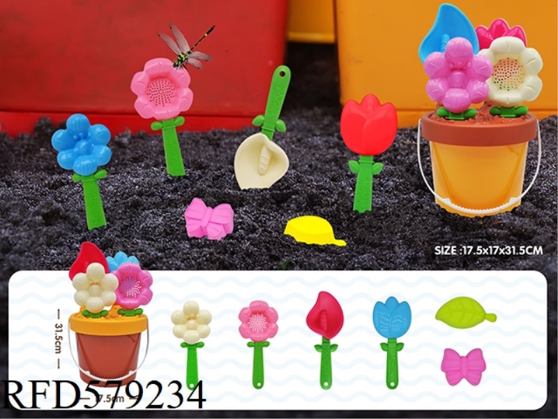 8PCS HEAT TRANSFER SOLID COLOR FLOWER BUCKET COMBINATION