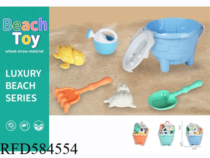 WHEAT STRAW BEACH BARREL (7 PIECES VILLAGE)