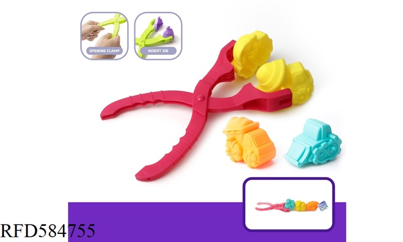 4PCS SMALL SNOW CLIP ENGINEERING VEHICLE MODEL