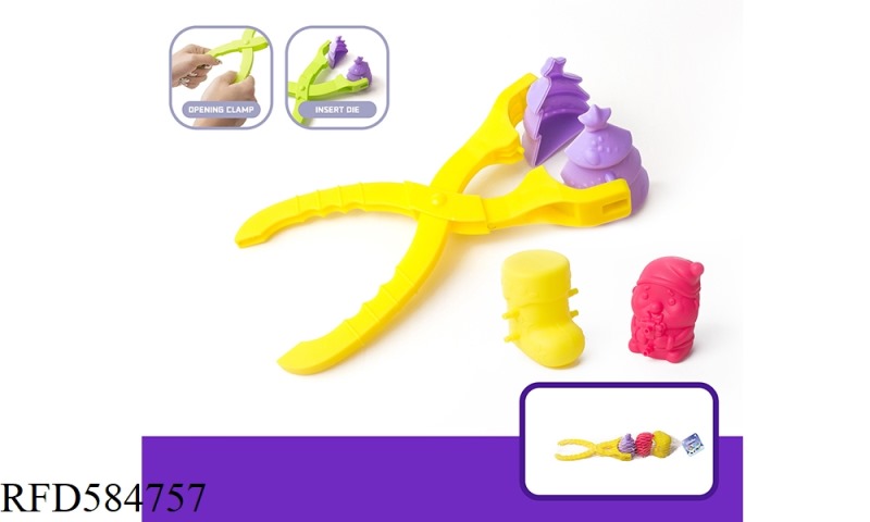 4 SMALL SNOW CLIPS FOR CHRISTMAS
