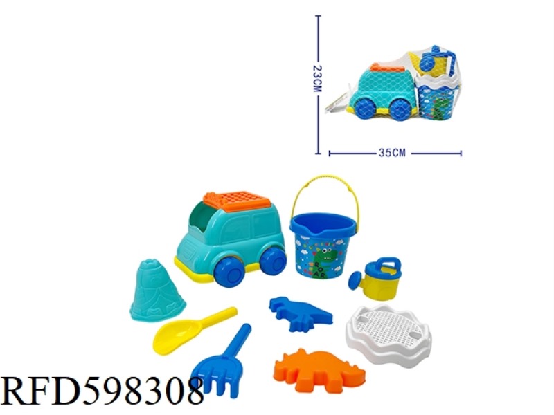 9 DINOSAUR BEACH BUCKET + CAR