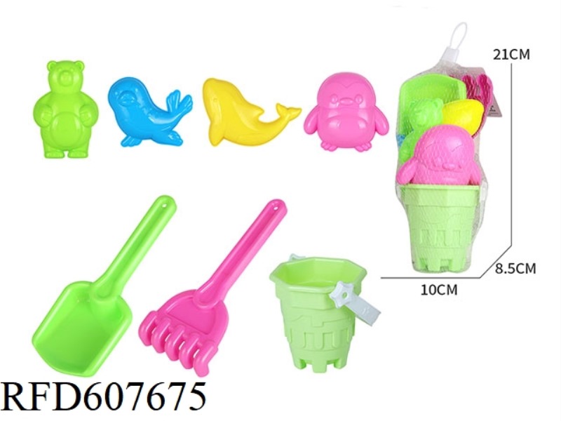 7PCS BEACH TOY SEA ANIMAL SET