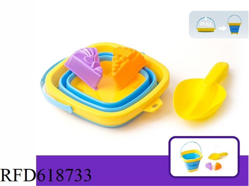 4PCS SMALL SQUARE FOLDING BUCKET COMBINATION
