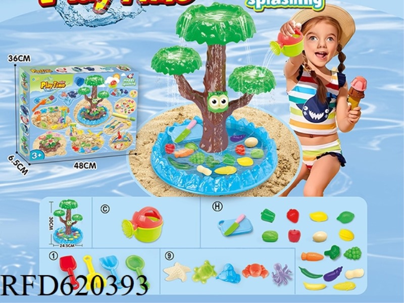 SPLASH BEACH TOYS PLUS FRUIT DINOSAUR BEACH TOYS   34PCS