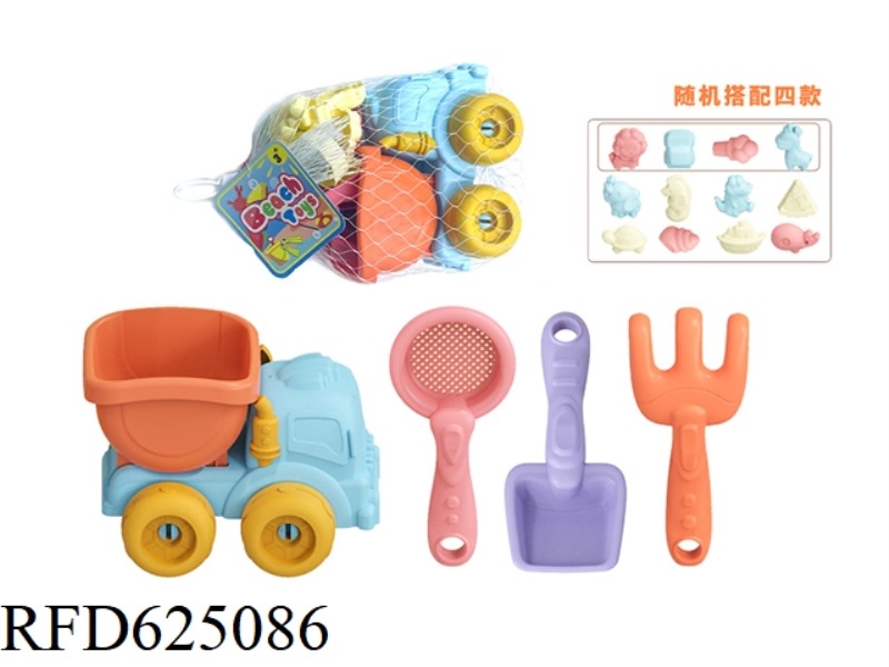 SMALL BEACH DUMP TRUCK 8-PIECE SET