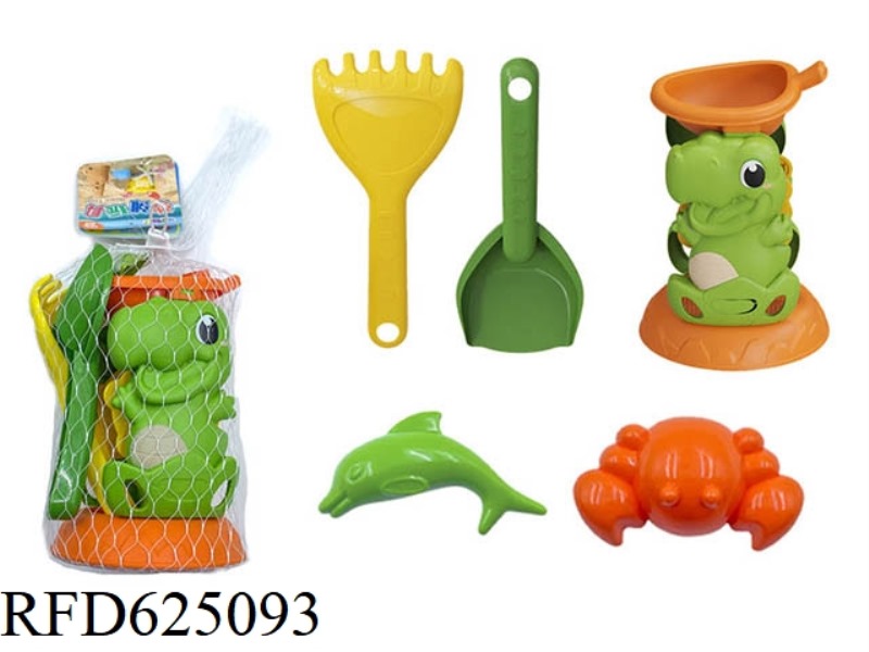 BEACH TOY DINOSAUR HOURGLASS 5-PIECE SET