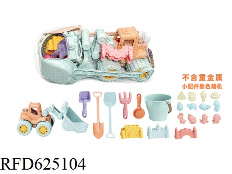 BEACH TOY STRAW BEACH BULLDOZER 22 SETS