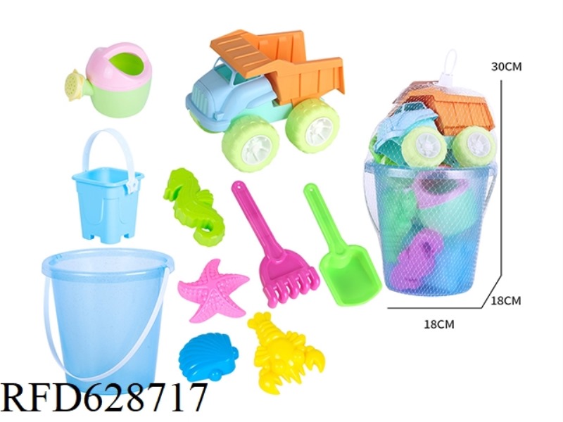 BEACH BUCKET KETTLE ATV OCEAN SAND MOLD SET 10PCS