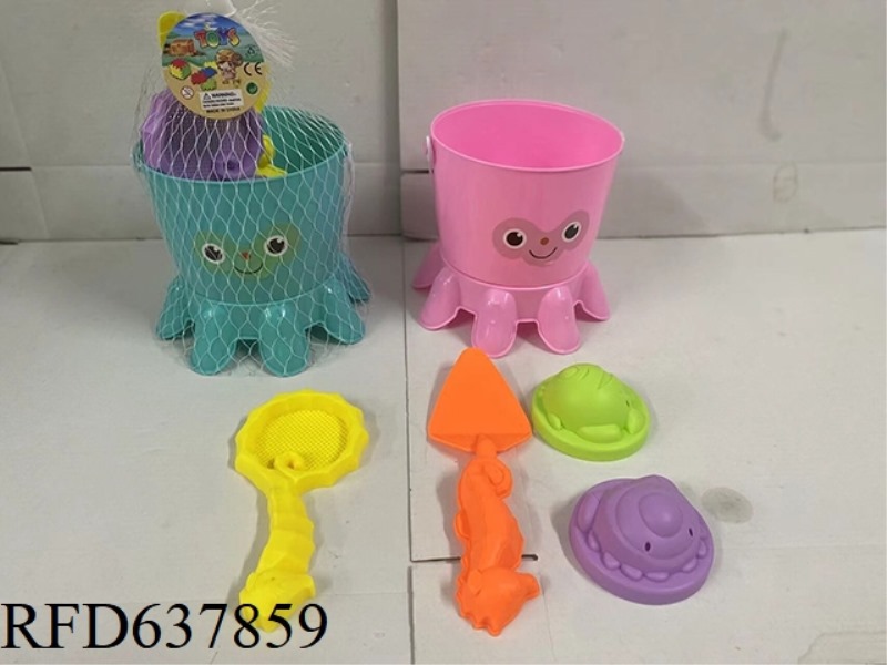 6-PIECE OCTOPUS BEACH BUCKET SET
