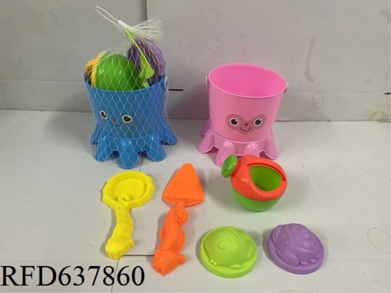 7-PIECE OCTOPUS BEACH BUCKET SET