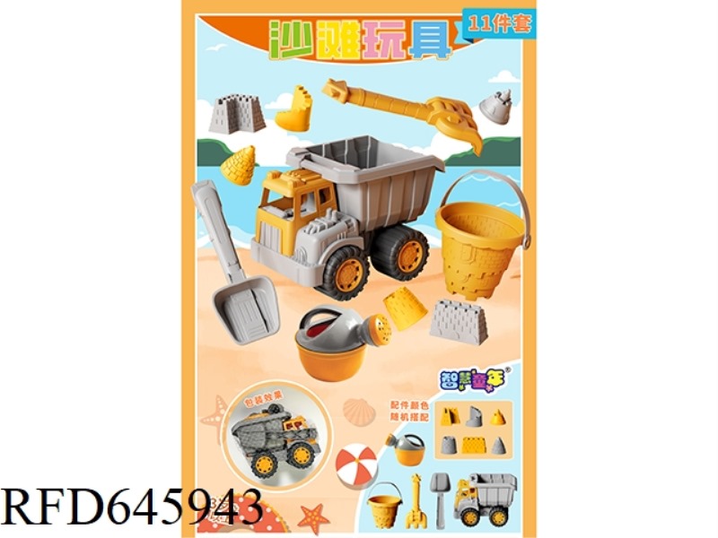 11-PIECE SET OF ENGINEERING HEAVY VEHICLE TOYS