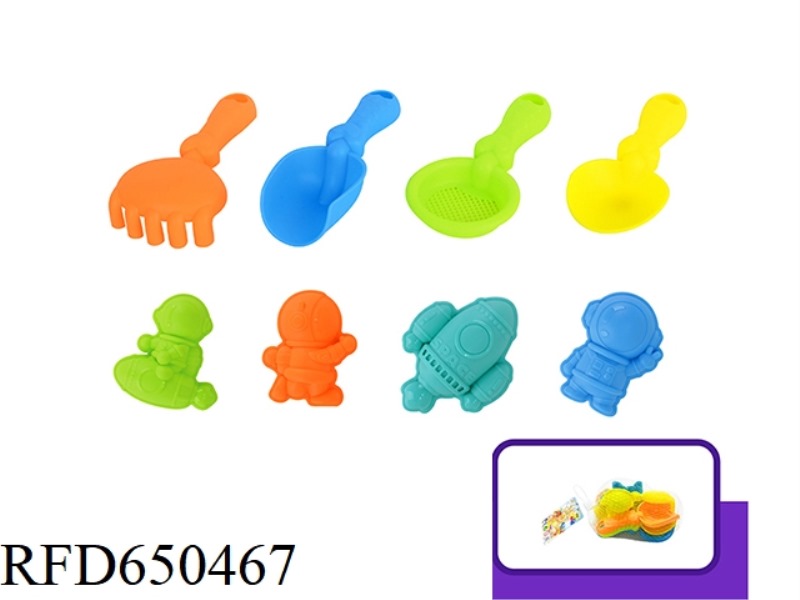 8PCS SPACE ROCKET ALIEN SAND MOLD TOOL