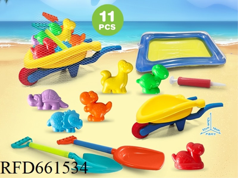 3 WHEELERS WITH DINOSAUR BEACH ACCESSORIES + SAND TABLE