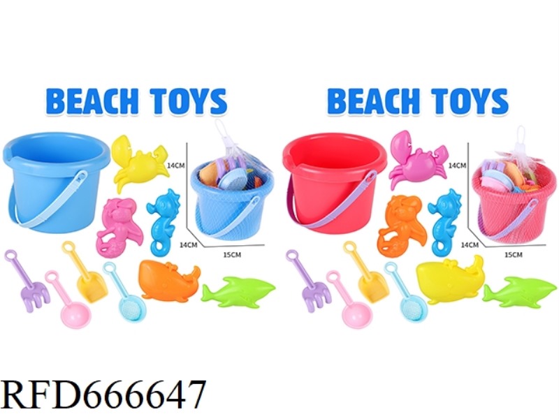 BEACH BUCKET, MARINE ANIMAL, SAND SEAL, 10-PIECE SET