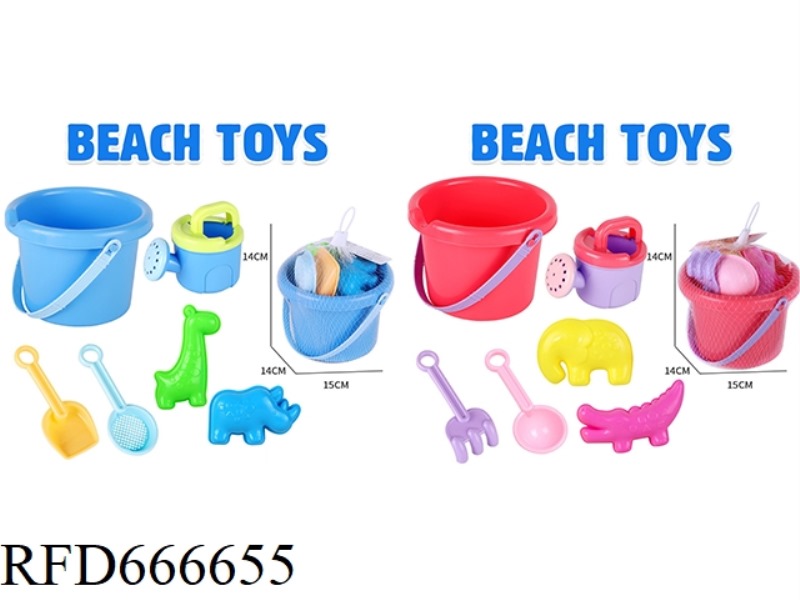 BEACH BUCKET SHOWER GRASSLAND ANIMAL SAND SEAL 6-PIECE SET