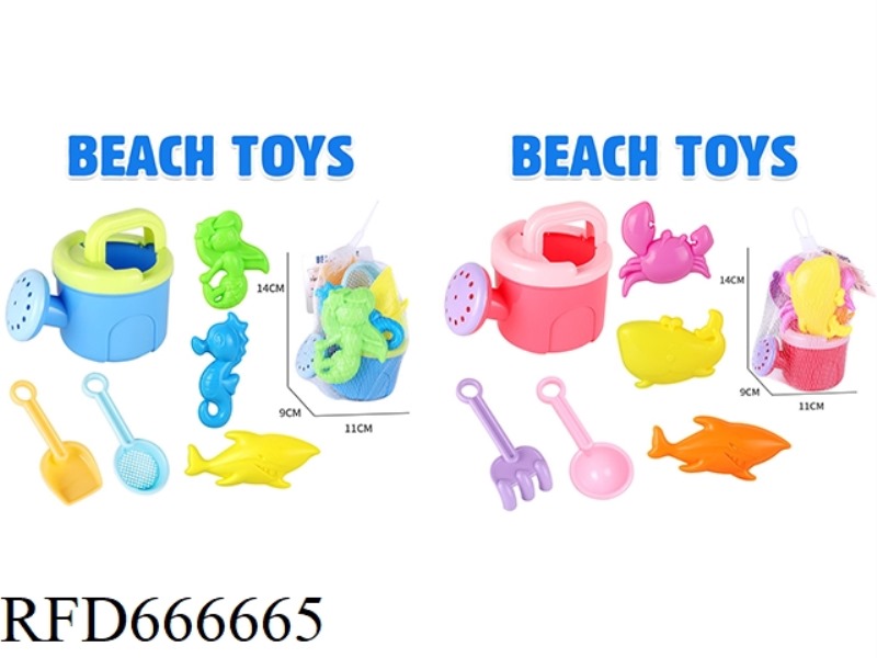 SHOWER KETTLE, MARINE ANIMAL SAND SEAL 5-PIECE SET