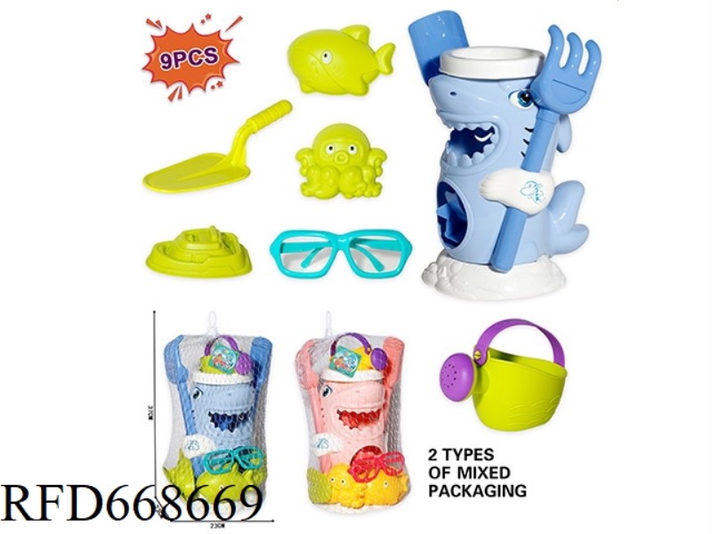 BEACH SHARK LARGE HOURGLASS 9-PIECE SET