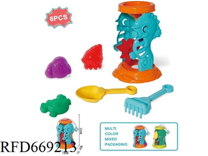 BEACH SEAHORSE HOURGLASS 6-PIECE SET