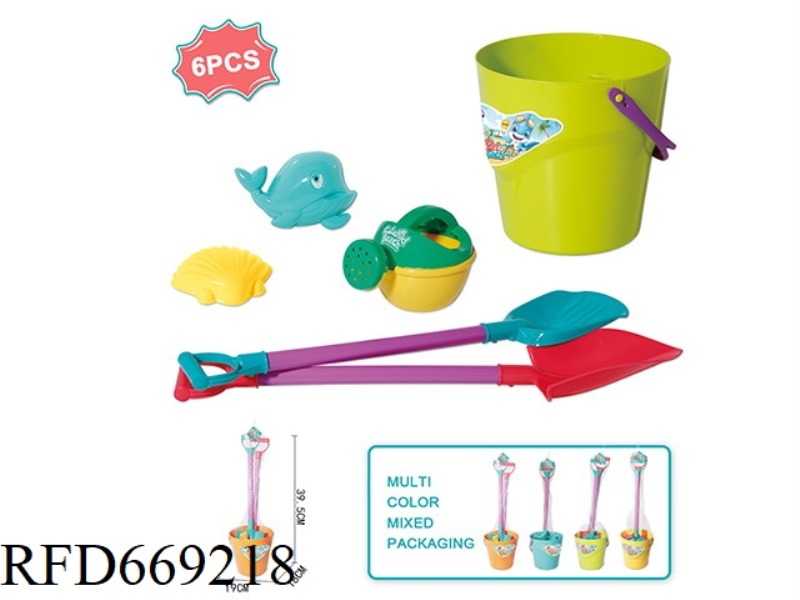 BEACH BUCKET SHOVEL 6-PIECE SET