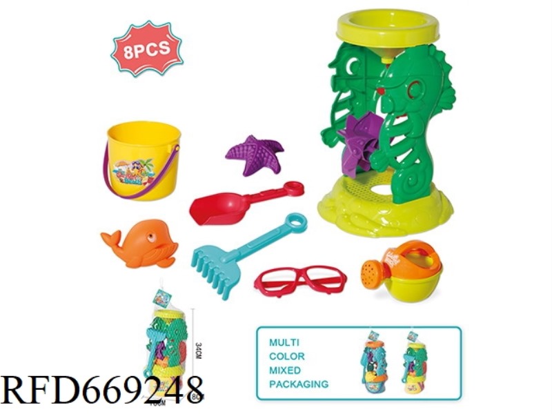 BEACH SEAHORSE HOURGLASS 8-PIECE SET