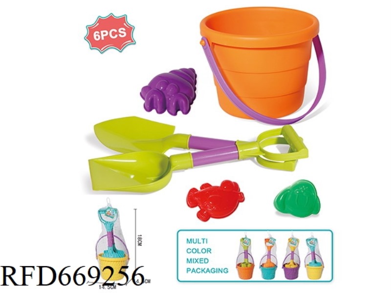 BEACH GRINDING BARREL AND SHOVEL 6-PIECE SET